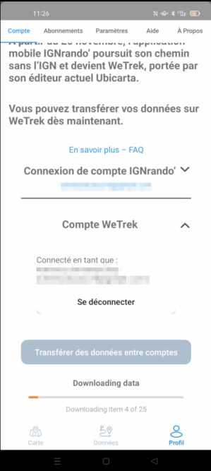 Transfert en cours